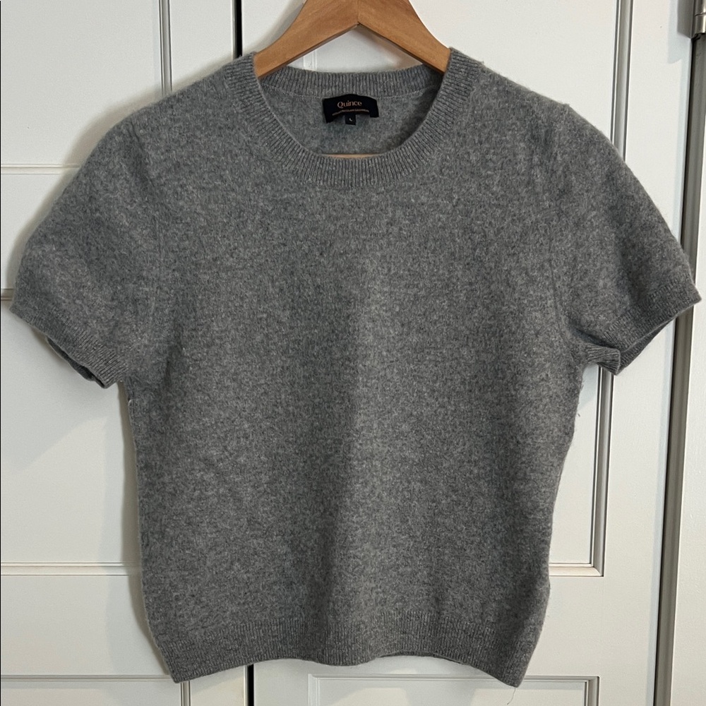 Quince Women's Heather Gray Crew Neck Sweater